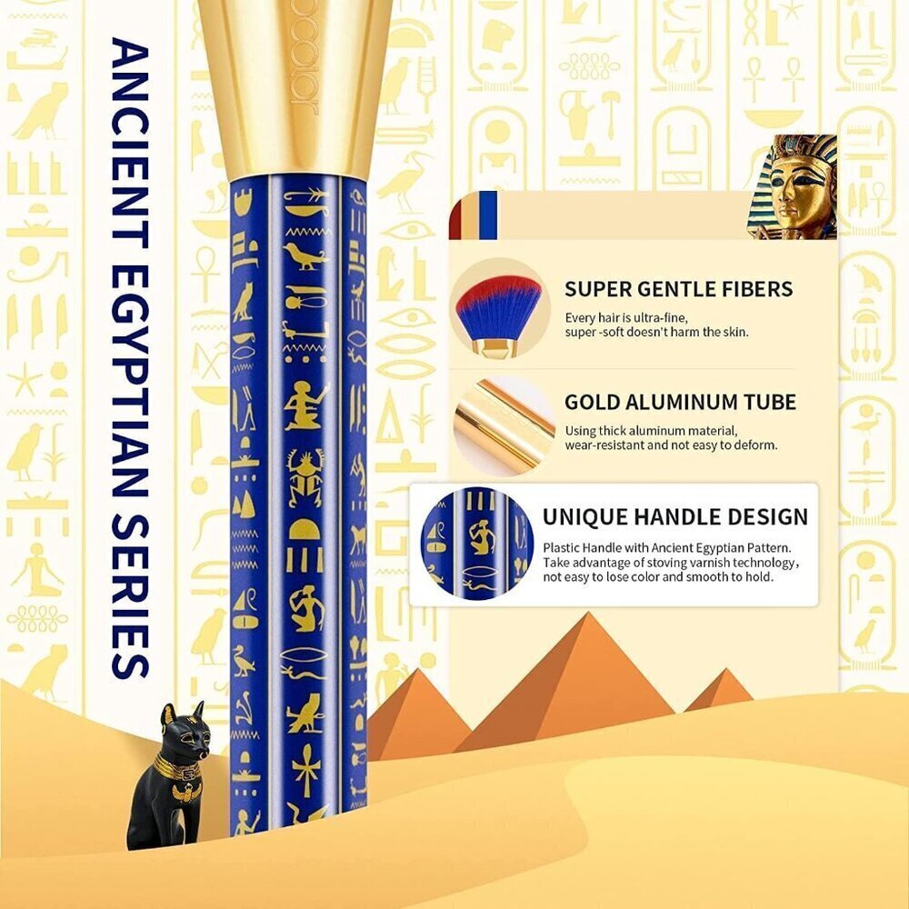 🆕 Makeup Brushes 19Pcs Ancient Egyptian Premium Foundation Contour Blush Liner - Picture 3 of 9